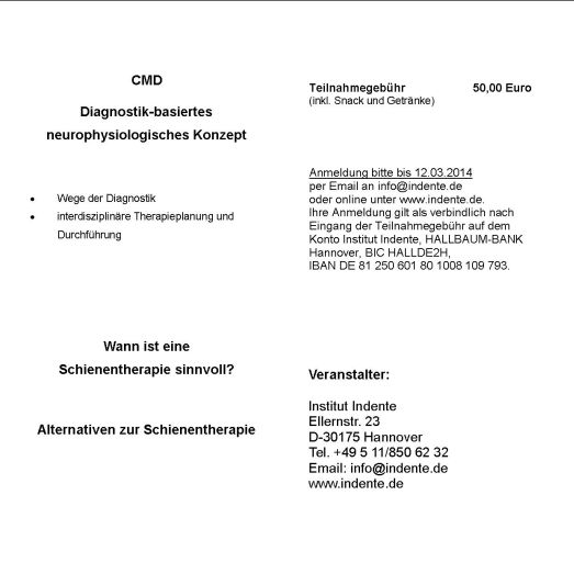 8. Hannoversches CMD-Symposium 19.03.2014